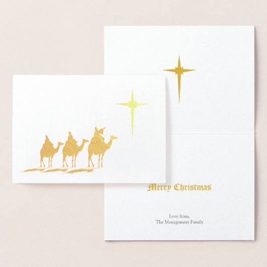 Drie Wijzen met Kerstster Goud Folie Kaarten (Display)