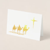 Drie Wijzen met Kerstster Goud Folie Kaarten (Voorkant)