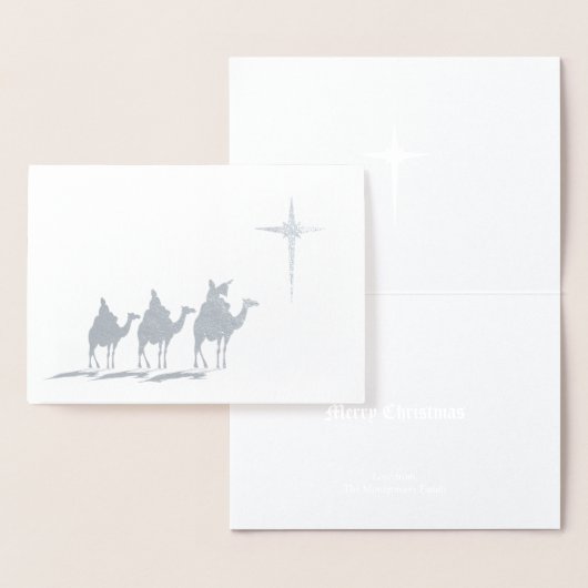 Drie Wijzen met Kerstster Zilver Folie Kaarten (Display)