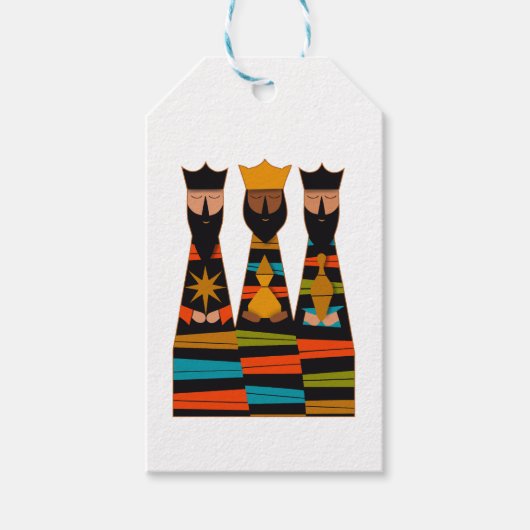 Drie Wijzen Modern Midden-Eeuw Cadeaulabel (Voorkant)