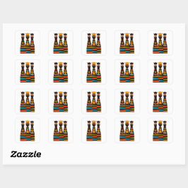 Drie Wijzen Modern Midden-Eeuw Vierkante Sticker