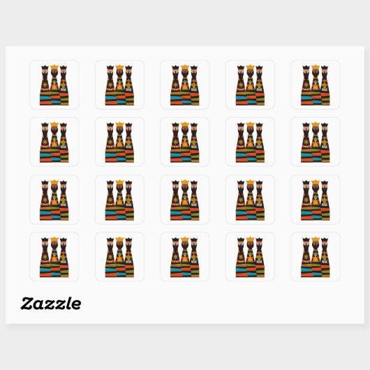 Drie Wijzen Modern Midden-Eeuw Vierkante Sticker (Vel)