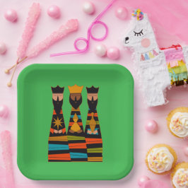 Drie Wijzen Modern Midden-Eeuwse Papieren Bordje