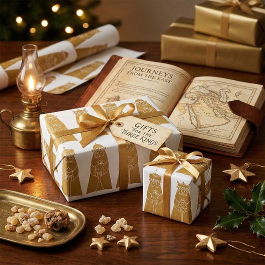 Drie Wijzen Moderne Geboorte Koningen Cadeaupapier