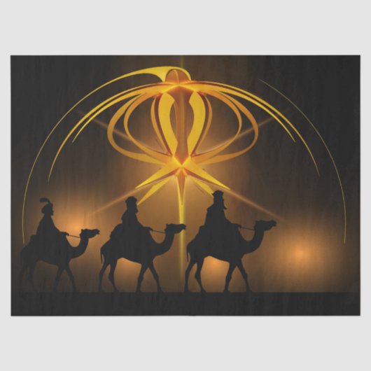 Drie Wijzen onder de Kerstster Tissuepapier (Voorkant)