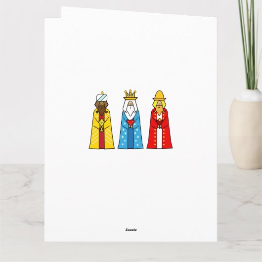 Drie Wijzen op Lichtblauw Kaart (Achterkant)