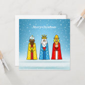 Drie Wijzen op Lichtblauw Kaart (Voorkant / Achterkant in situ)