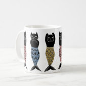 Drie wijzen op Mermaid Cats Koffiemok (Voorkant links)