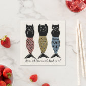Drie wijzen op Mermaid Cats Servet (Insitu)