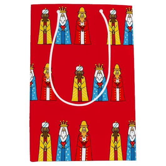 Drie Wijzen op Rood Medium Cadeauzakje (Voorkant)