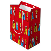 Drie Wijzen op Rood Medium Cadeauzakje (Achterkant Gekanteld)