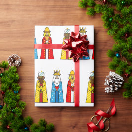 Drie Wijzen op Witte achtergrond Cadeaupapier