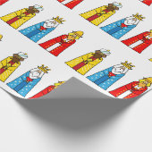 Drie Wijzen op Witte achtergrond Cadeaupapier (Hoek)