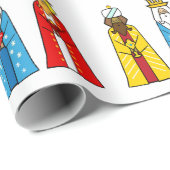 Drie Wijzen op Witte achtergrond Cadeaupapier (Rol Hoek)