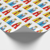 Drie Wijzen op Witte achtergrond Cadeaupapier (Hoek)