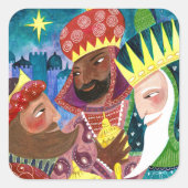 Drie Wijzen religieuze Kerstvakantie Vierkante Sticker (Voorkant)