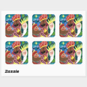 Drie Wijzen religieuze Kerstvakantie Vierkante Sticker (Vel)