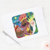 Drie Wijzen religieuze Kerstvakantie Vierkante Sticker (Envelop)
