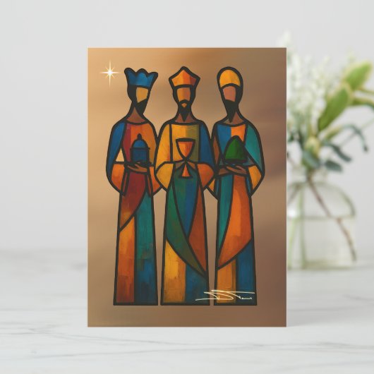 Drie Wijzen uit het Oosten Feestdagenkaart (Staand voorkant)