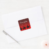 Drie Wijzen VREDE EN VREUGDE Aangepaste KERST Vierkante Sticker (Envelop)