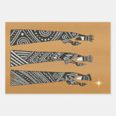 Drie Wijzen Zwart & Wit Kerstmis Geboorte Inpakpapier Vel (Voorkant 2)