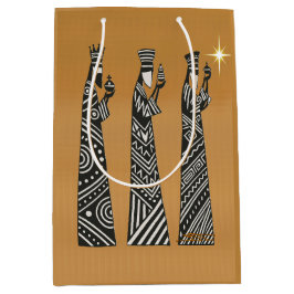 Drie Wijzen Zwart & Wit Kerstmis Kribbe Medium Cadeauzakje