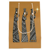 Drie Wijzen Zwart & Wit Kerstmis Kribbe Medium Cadeauzakje (Achterkant)