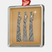 Drie Wijzen Zwart & Wit Kerststal Metalen Ornament (Links)