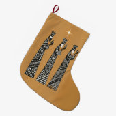 Drie Wijzen Zwart & Wit Kerststal scène Grote Kerstsok (Voorkant (Hangend))