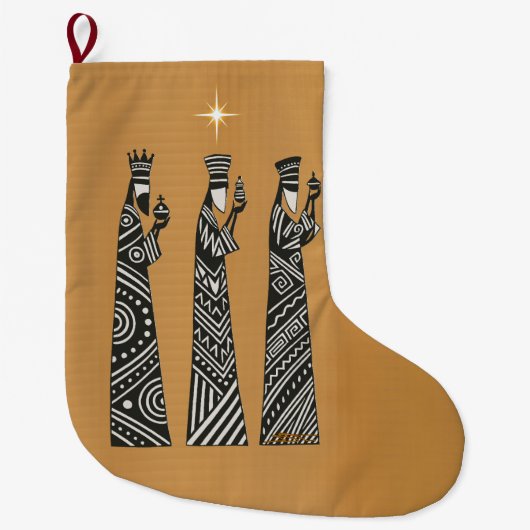 Drie Wijzen Zwart & Wit Kerststal scène Grote Kerstsok (Voorkant)