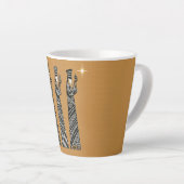 Drie Wijzen Zwart-Wit Kerststal scène Latte Mok (Rechterhoek)