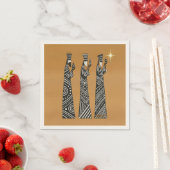 Drie Wijzen Zwart & Wit Kerststal Servet (Insitu)