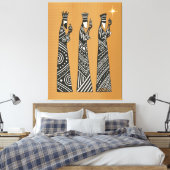 Drie Wijzen Zwart & Witte Kerststal Canvas Afdruk (Insitu (Slaapkamer))