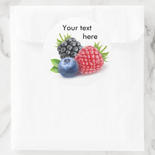 Drie wilde bessen ronde sticker (Tas)