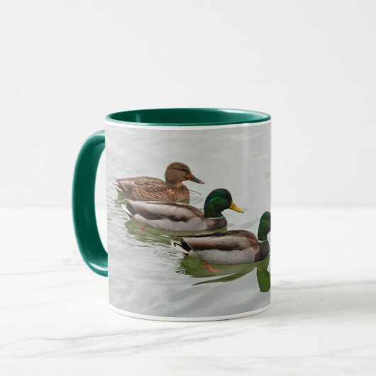 Drie wilde eenden koffie-mok mok (Voorkant links)