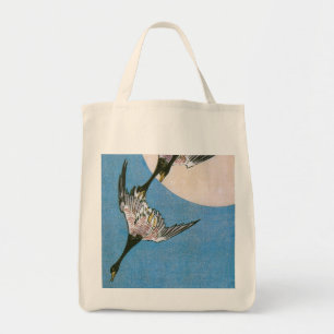 Drie wilde ganzen vliegen naar beneden tote bag