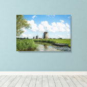 Drie windmolens en een canvas afdruk (Insitu (Houten vloer))