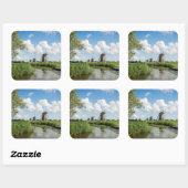 Drie windmolens en een gracht sticker (Vel)