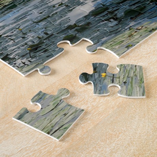 Drie windmolens en een kanaal met boten legpuzzel (Zijkant)