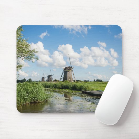 Drie windmolens en een kanaalmousepad muismat (Met muis)