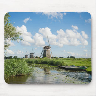 Drie windmolens en een kanaalmousepad muismat