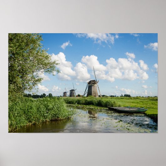 Drie windmolens en een poster van het kanaal (Voorkant)