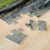 Drie windmolens en een puzzelpuzzel in het kanaal legpuzzel (Zijkant)