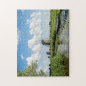 Drie windmolens en een puzzelpuzzel in het kanaal legpuzzel (Verticaal)