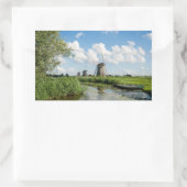 Drie windmolens en een rechthoekige gracht sticker (Tas)