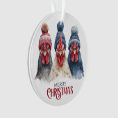 Drie winterkippen Kerstmis Ornament (voorkant)