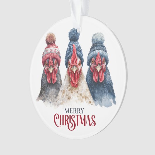 Drie winterkippen Kerstmis Ornament (voorkant)