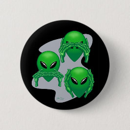 Drie Wise Aliens-Button Ronde Button 5,7 Cm