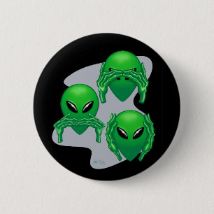 Drie Wise Aliens-Button Ronde Button 5,7 Cm