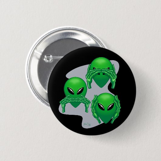 Drie Wise Aliens-Button Ronde Button 5,7 Cm (Voorkant /achterkant)